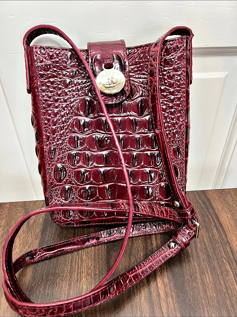 Brahmin Crocodile Embossed Crossbody